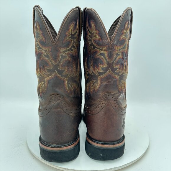 Justin Stampede Driller Men Size 9 D SE4689 Brown Leather Square Toe Work Boot - Picture 5 of 13